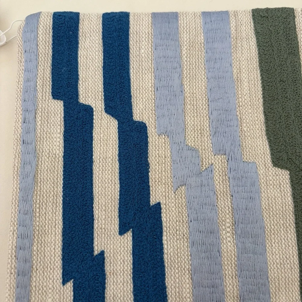 Villa Classic Home Maine Myrtle Green 22x22 Pillow Cover Pottery Barn Linen Blue